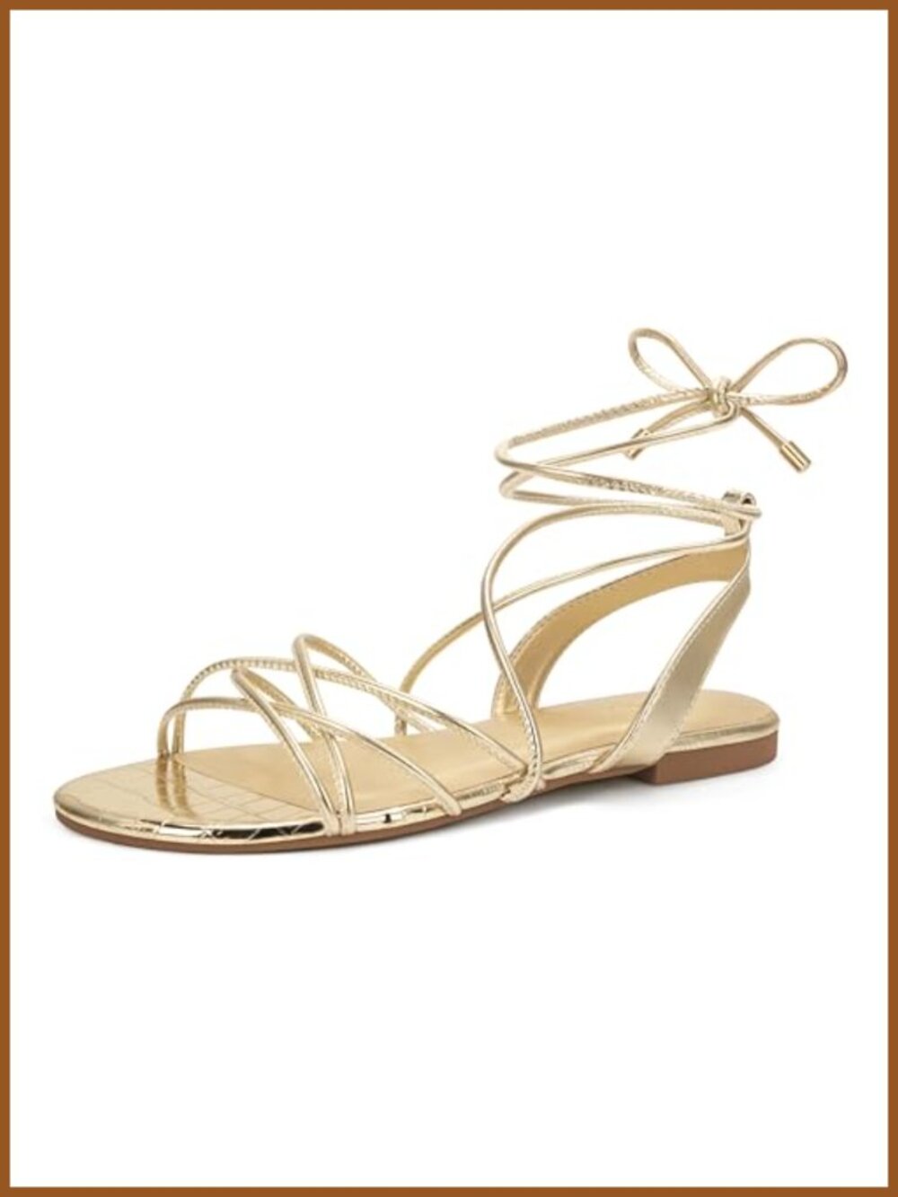 Women's Lace Up Gladiator Flat Sandals Open Toe Summer Wrap Strappy Shoes